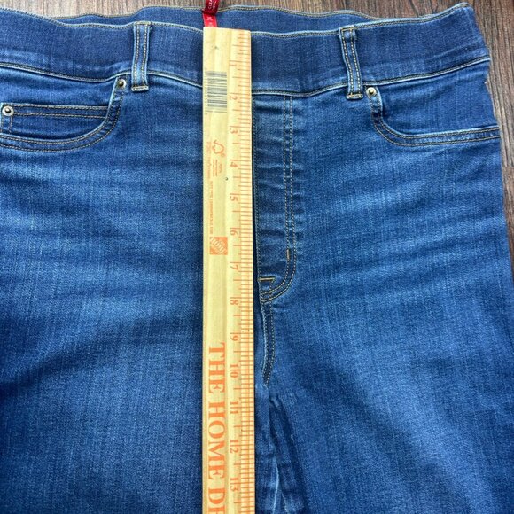 SPANX Flare High Rise Pull On Jeans Medium Wash Women’s Size Large - Picture 7 of 10